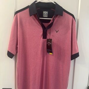 Callaway Men's Rose and Navy Polo Shirt